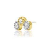 14KT Gold Dowry White CZ Threadless End