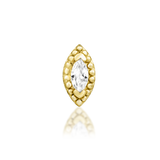 14kt Gold Glorie White CZ Threadless End.
