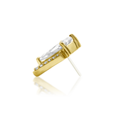 14KT Gold Oasis White CZ Threadless End