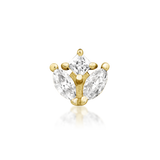 14kt Gold Vi White CZ Threadless End