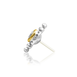 14KT Gold Charming White CZ Threadless End