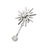 14K Gold Threadless Sunburst & CZ Chain Dangle Top (2 colors)