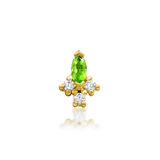 14kt Gold Midori Kryptonite And White  CZ Threadless End