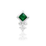 14kt Gold Oran  Emerald Green CZ Threadless End