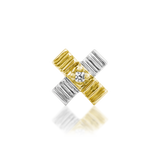 14KT Gold Treasure White CZ Threadless End