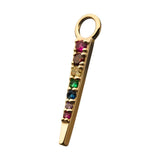 14K Gold 7-CZ Triangle Bar Charm