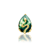 14K Gold Hecate Moss Agate Gem Threadless End