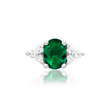 14kt Gold Harial Emerald Green CZ Threadless End