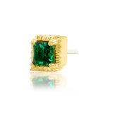 14kt Gold Arden Emerald Green CZ Threadless End