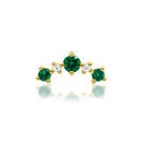 14kt Gold Deaver Emerald Green CZ Threadless End