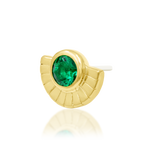 14K Gold Zoria Emerald and White CZ Threadless End