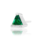 14kt Gold Alvern Emerald Green CZ Threadless End