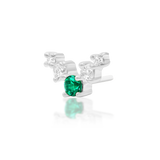 14K Gold Vixyn Emerald and White CZ Threadless End
