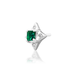 14kt Gold Kingsley  Emerald Green CZ Threadless End