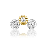 14KT Gold Dowry White CZ Threadless End