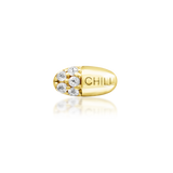 14kt Gold Chill Pill White CZ Threadless End