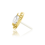 14kt Gold Glorie White CZ Threadless End.
