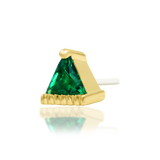 14kt Gold Alvern Emerald Green CZ Threadless End