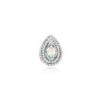 14K Pear Opal Millgrain Threadless End
