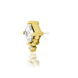14kt Gold Hesper White CZ Threadless End