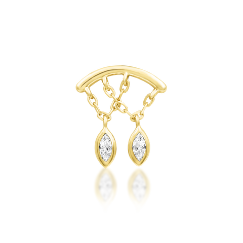 14K Gold Delphine CZ Threadless End