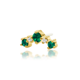 14kt Gold Deaver Emerald Green CZ Threadless End