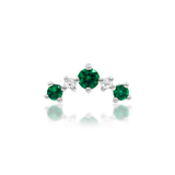 14kt Gold Deaver Emerald Green CZ Threadless End