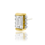 14KT Gold René White CZ Threadless End
