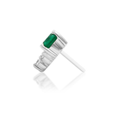 14kt Gold Fahey Emerald Green CZ Threadless End