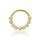 14K Gold Aziza White CZ.