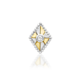 14KT Gold Arete White CZ Threadless End