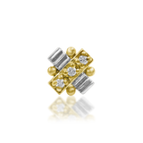 14KT Gold Riches White CZ Threadless End