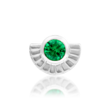 14K Gold Zoria Emerald and White CZ Threadless End