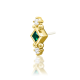 14kt Gold Kadir Emerald Green CZ Threadless End