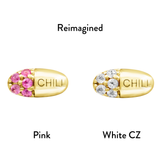 14kt Gold Chill Pill White CZ Threadless End