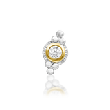 14KT Gold Charming White CZ Threadless End