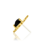 14K Gold Lilith Black Onyx Gem Threadless End