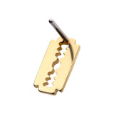 14K Gold Threadless Razor Blade Top