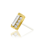 14KT Gold René White CZ Threadless End