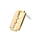 14K Gold Threadless Razor Blade Top