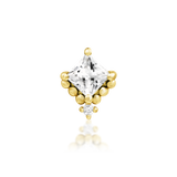 14kt Gold Hesper White CZ Threadless End