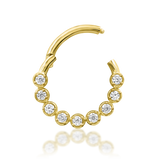 14K Gold Aziza White CZ.