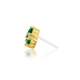 14kt Gold Deaver Emerald Green CZ Threadless End