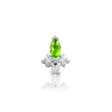 14kt Gold Midori Kryptonite And White  CZ Threadless End