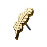 14K Gold Threadless Aria Leaf Top