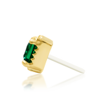 14kt Gold Arden Emerald Green CZ Threadless End