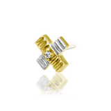 14KT Gold Treasure White CZ Threadless End