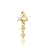 14kt Gold Maris White CZ Threadless End.