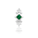14kt Gold Kadir Emerald Green CZ Threadless End