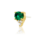 14kt Gold Fahey Emerald Green CZ Threadless End